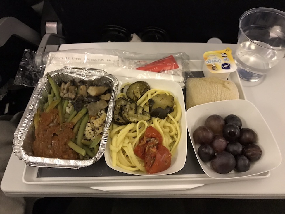 vegan maaltijd op een KLM-vlucht