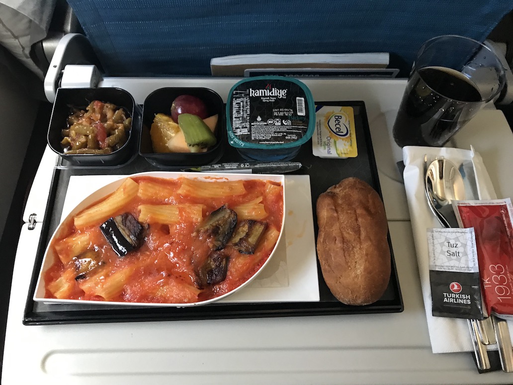 De vegan maaltijd op een Turkish Airlines vlucht