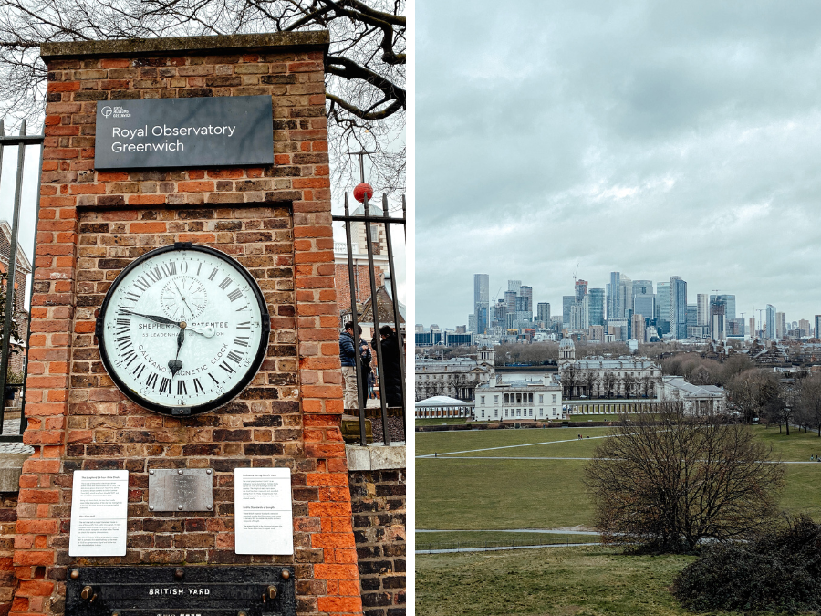 de Royal Observatory, die precies op de nulmeridiaan van Greenwich is gebouwd