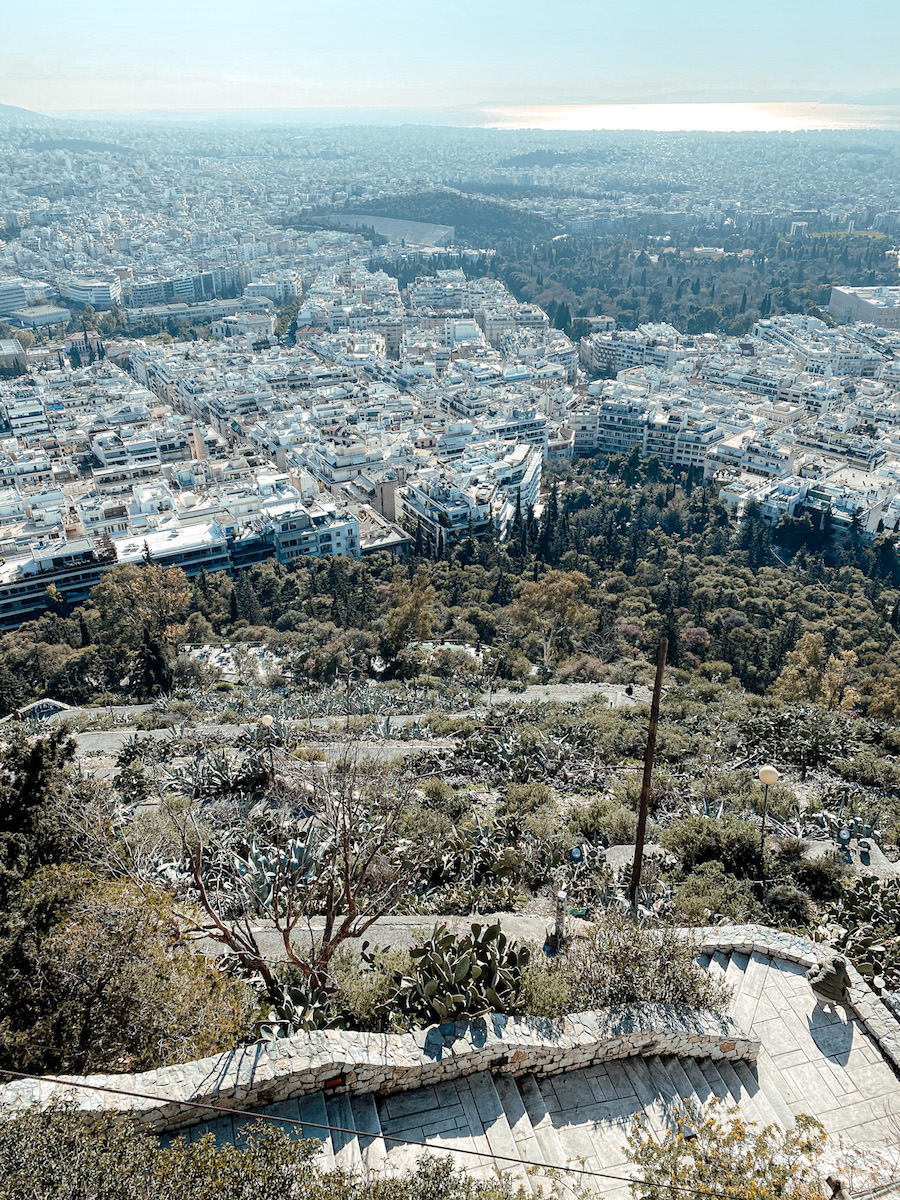 Het uitzicht vanaf Lycabettus Hill in Athene