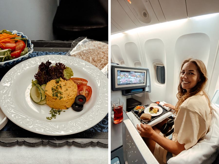 De eerste keer business class vliegen: chique dineren in de lucht