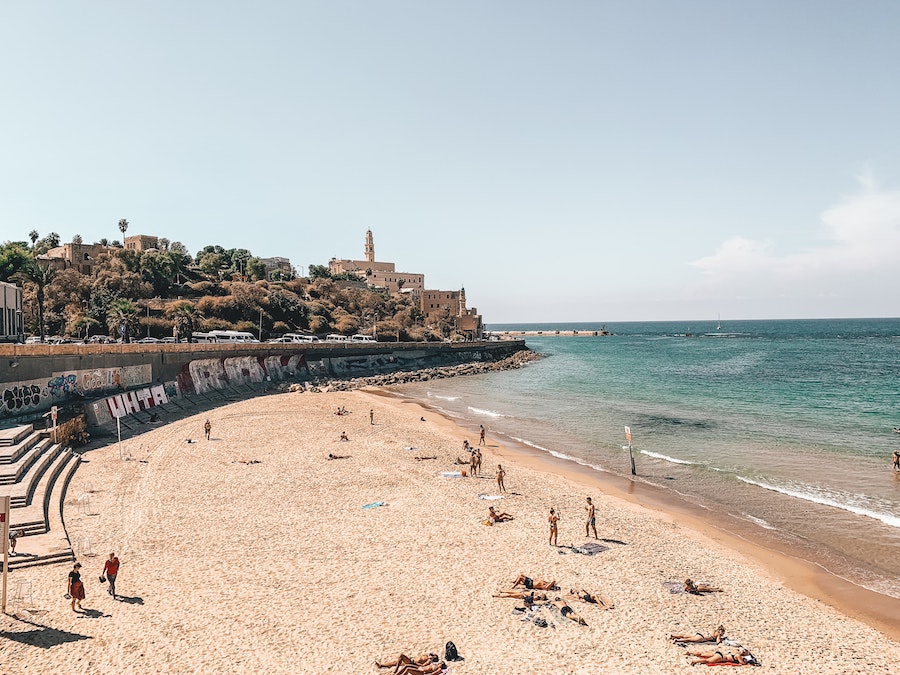 De stranden van Tel Aviv, Israël