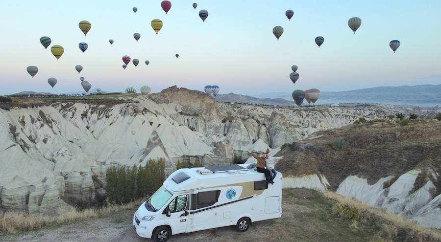 Met de camper in Cappadocia in Turkije